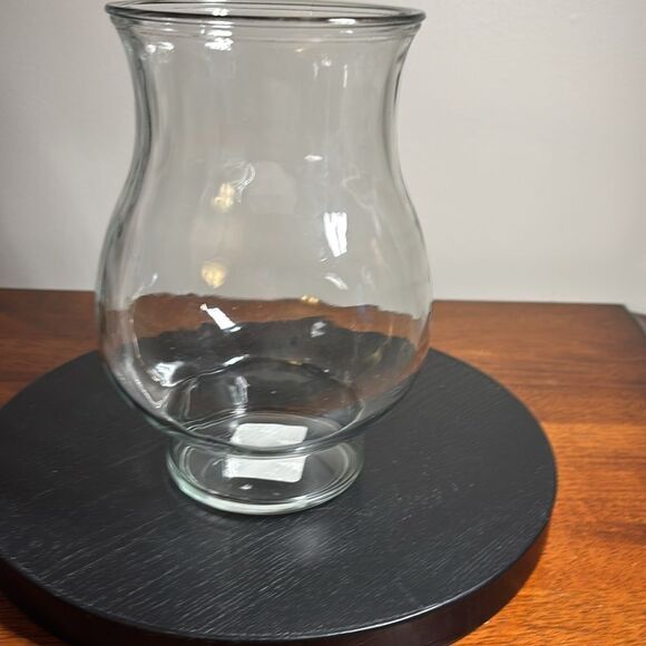Vintage 80s/90s Anchor Hocking Thick Glass Footed Hurricane Accent Vase - Picture 1 of 10